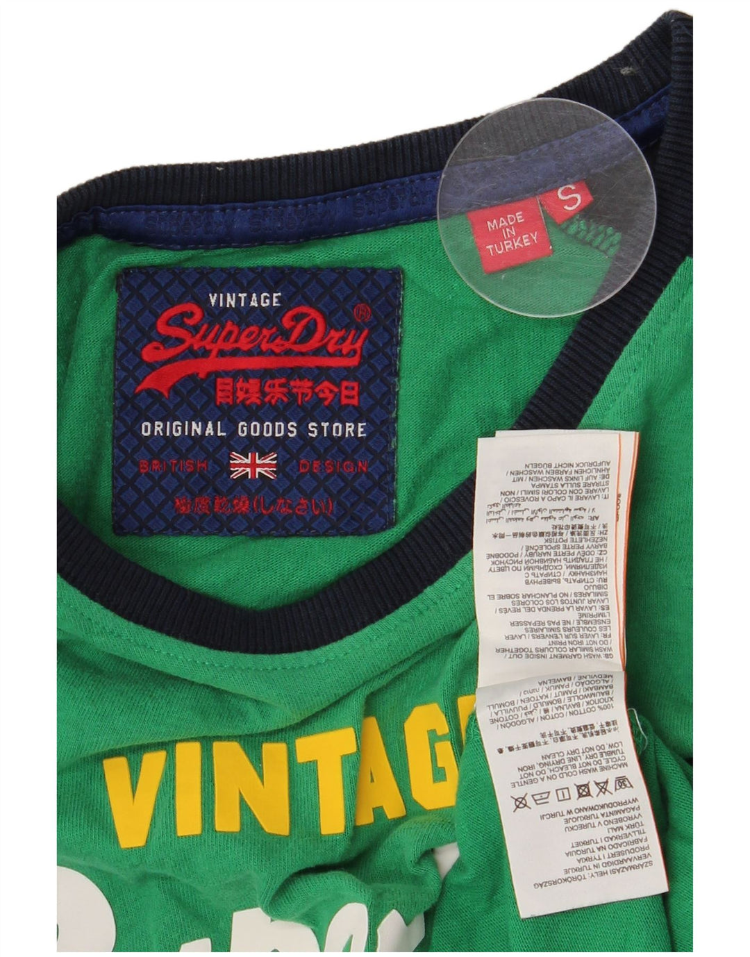 T-shirt grafica da uomo Superdry Top piccola in cotone verde