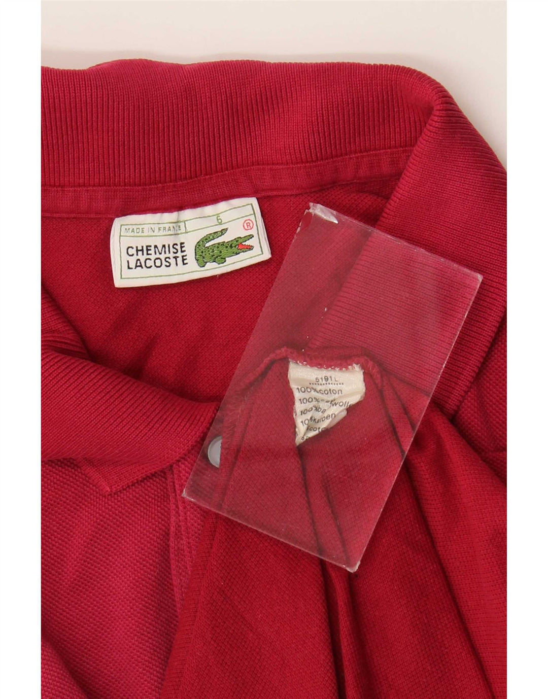 Polo da uomo Lacoste taglia 6 XL in cotone rosso