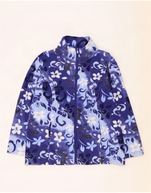 Giacca in pile da donna Julietta UK 14 XL Poliestere floreale blu