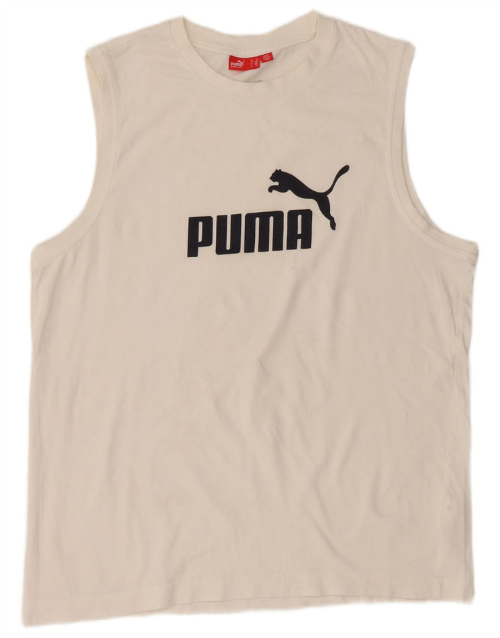 Canotta grafica da uomo Puma XL in cotone bianco