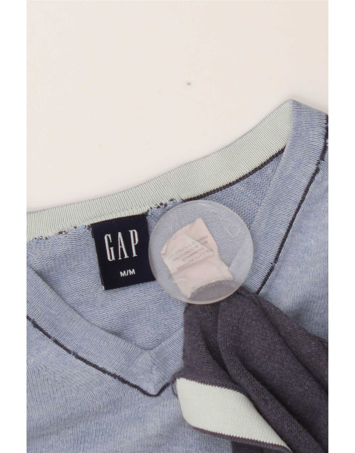 Gap Maglione da uomo con scollo a V in cotone color block blu medio