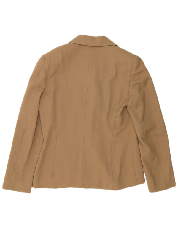 Giacca blazer a 3 bottoni da donna Marella UK 10 piccola lana vergine beige