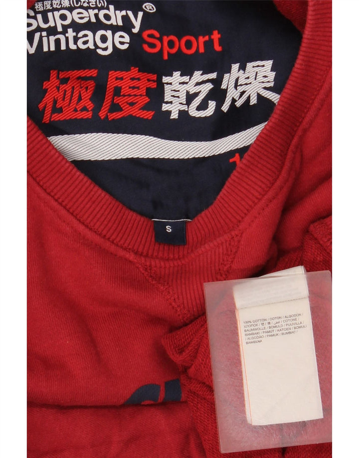 Felpa grafica da uomo Superdry Maglione piccolo rosso in cotone color block