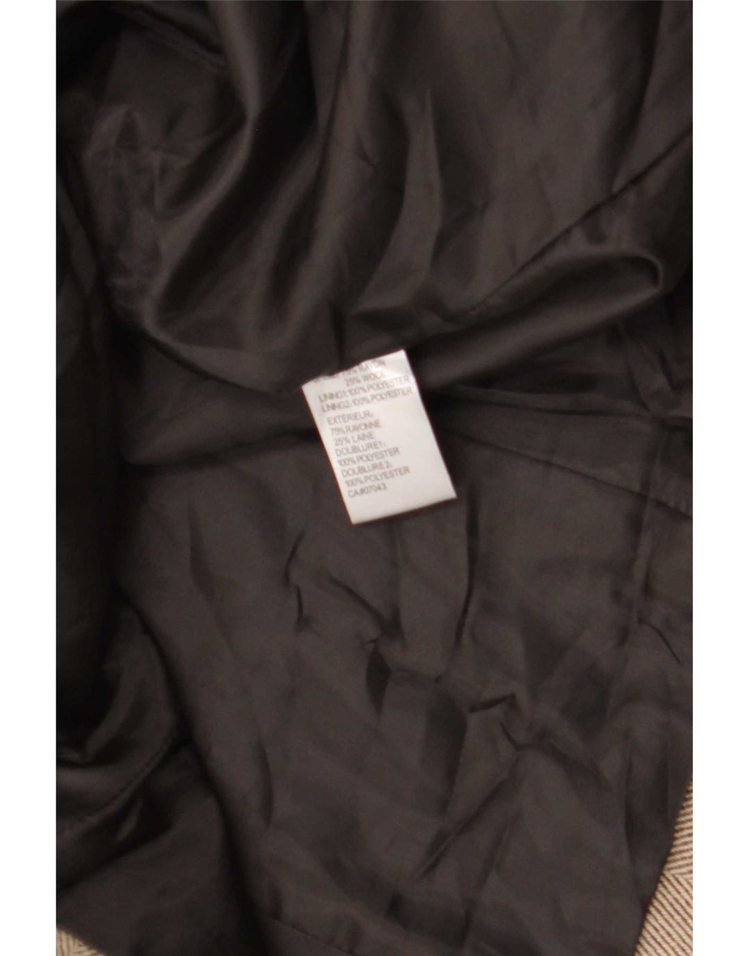 Giacca blazer a 5 bottoni da donna Calvin Klein US 14 XL Rayon beige a spina di pesce