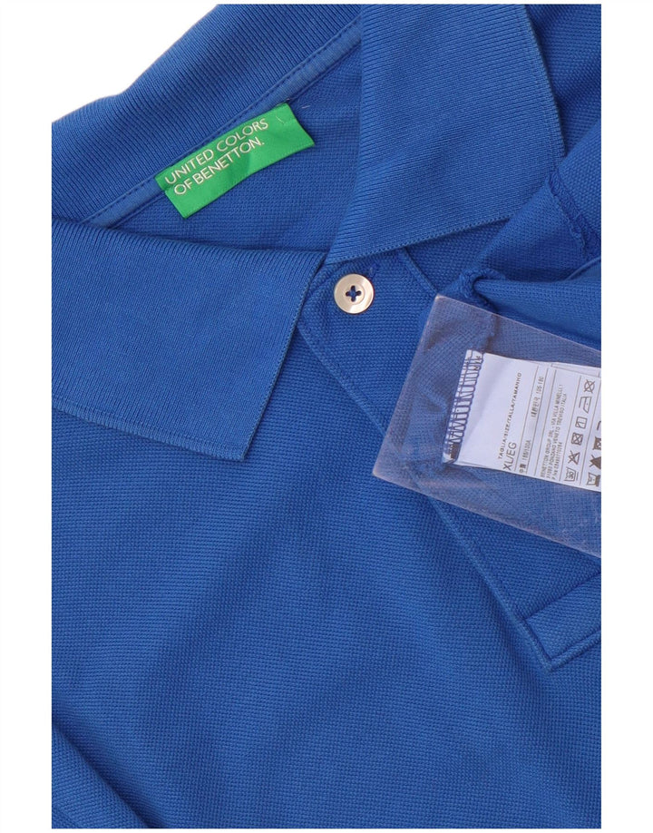 Polo Uomo Benetton XL Blu Cotone