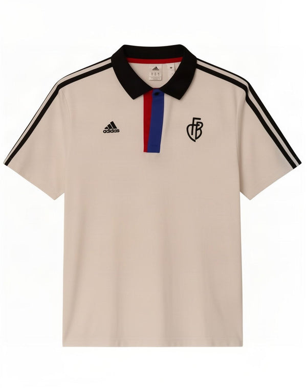 Polo da rugby da uomo Adidas in cotone color block bianco medio