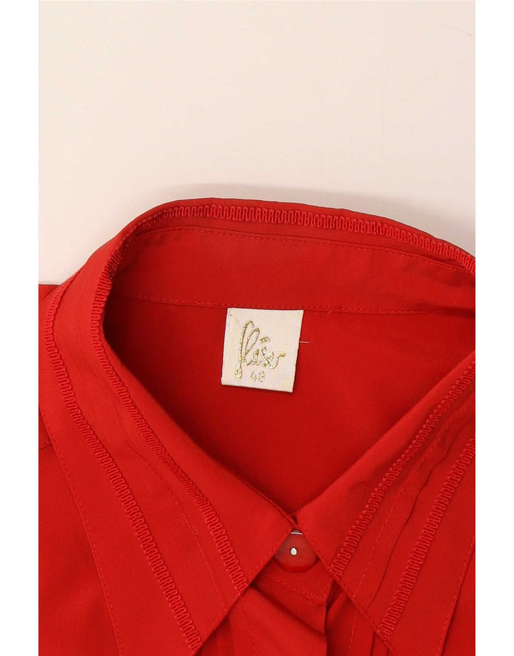 Camicia camicia vintage da donna IT 48 XL Rosso Poliestere