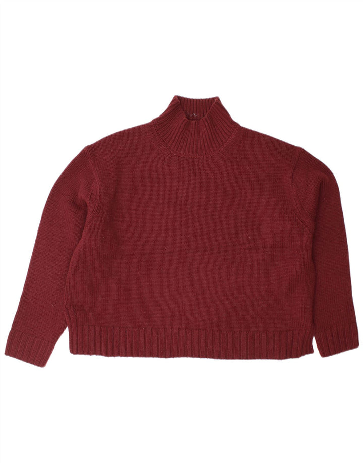 Maglione maglione oversize con collo dolcevita da donna Zara UK 14 Bordeaux medio