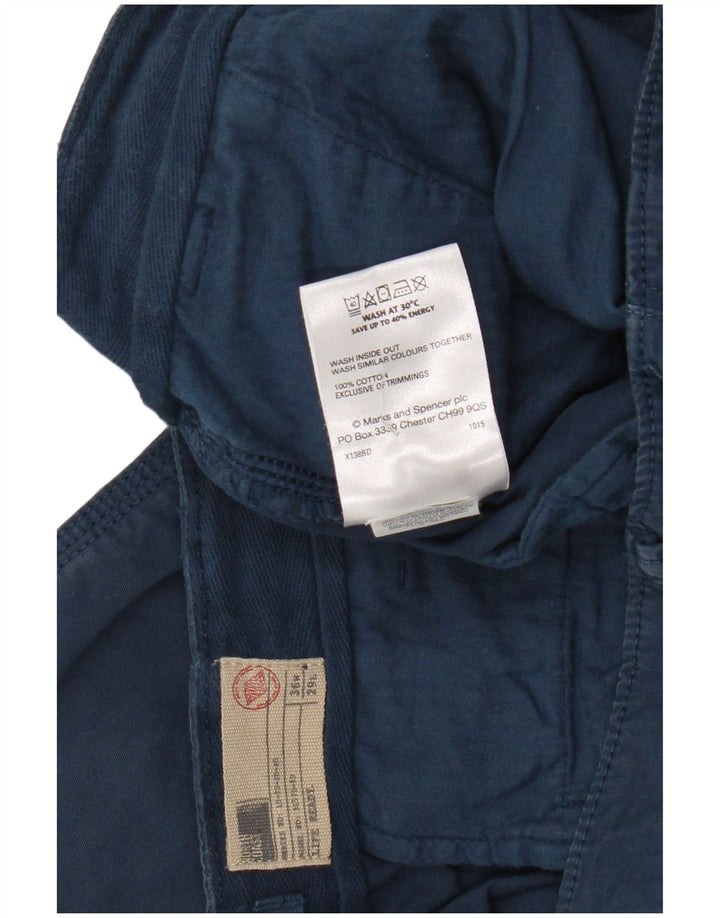 Pantaloni chino dritti da uomo Marks & Spencer W36 L29 cotone blu