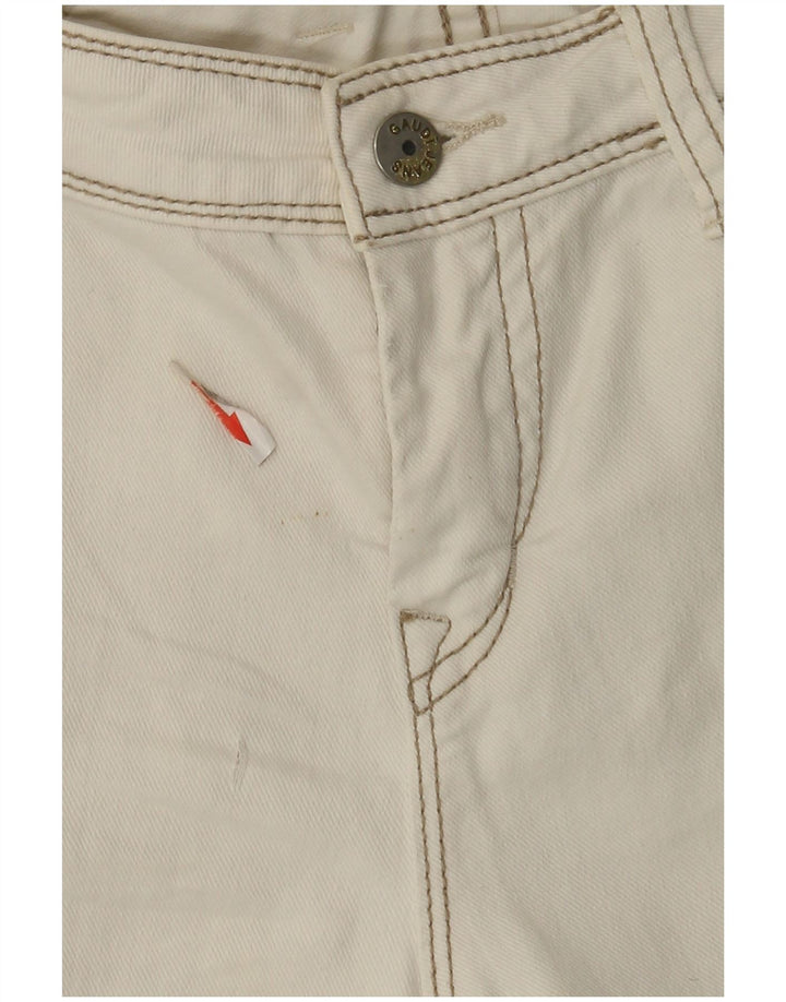 Pantaloncini di jeans da donna Gaudi W28 cotone bianco sporco medio