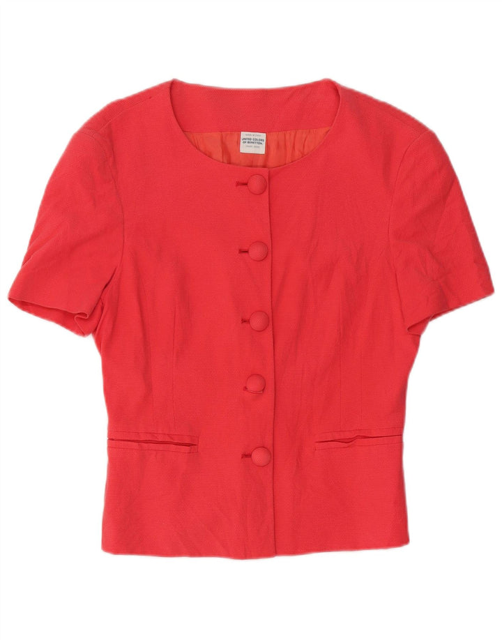 Giacca blazer a maniche corte da donna a 5 bottoni BENETTON IT 42 Rosa medio