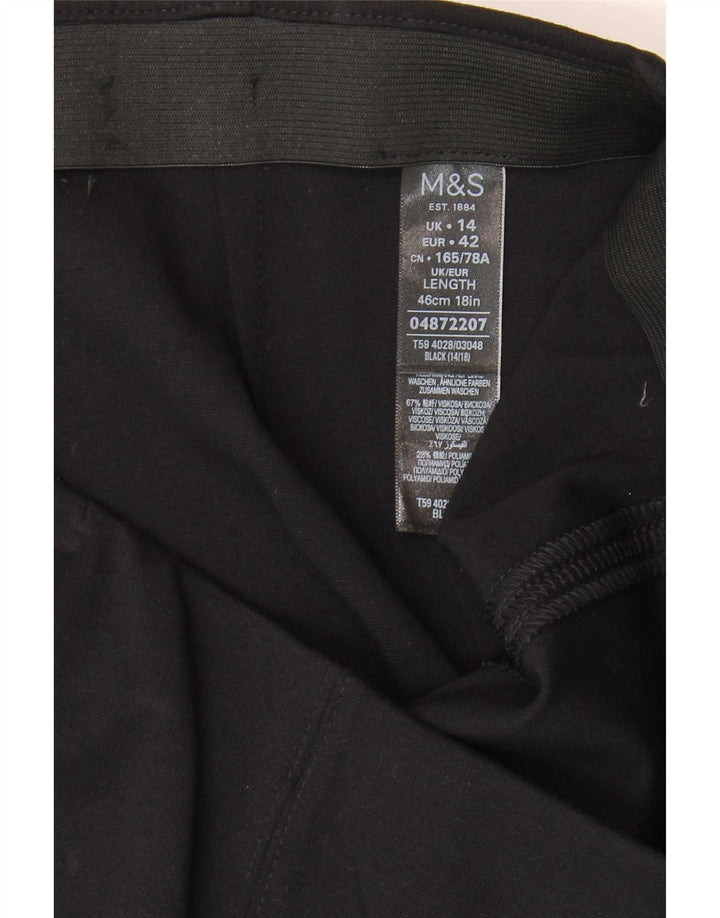 Minigonna da donna Marks & Spencer UK 14 Large W32 viscosa nera