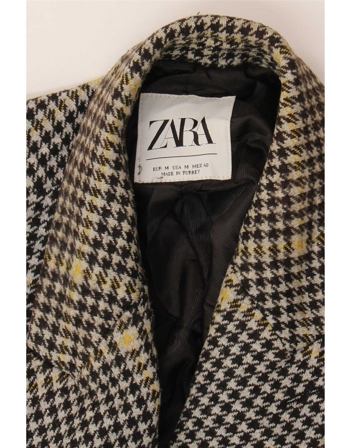 Giacca blazer doppiopetto da uomo Zara UK 38 pied de poule medio nero