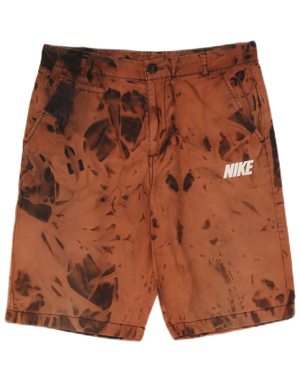 Pantaloncini chino da uomo Nike W30 marrone medio in cotone tie dye