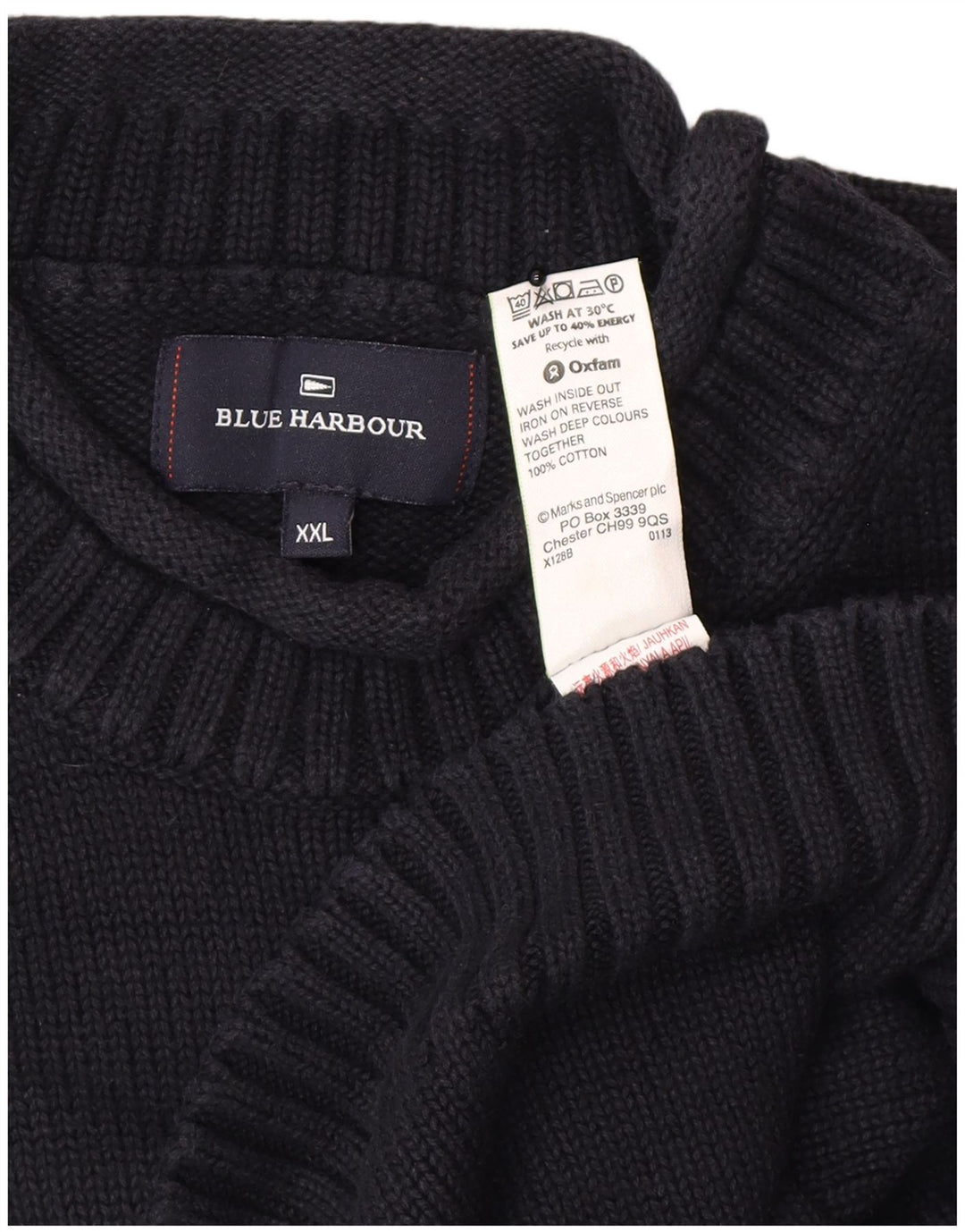 Maglione maglione a collo alto Marks & Spencer da uomo blu navy 2XL