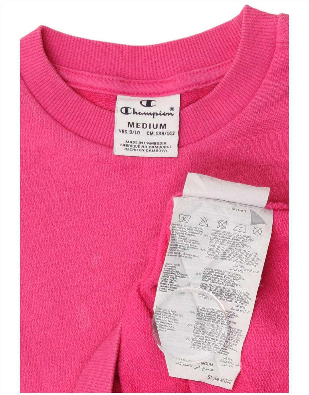 Felpa grafica per ragazze Champion, maglione, 9-10 anni, cotone rosa medio