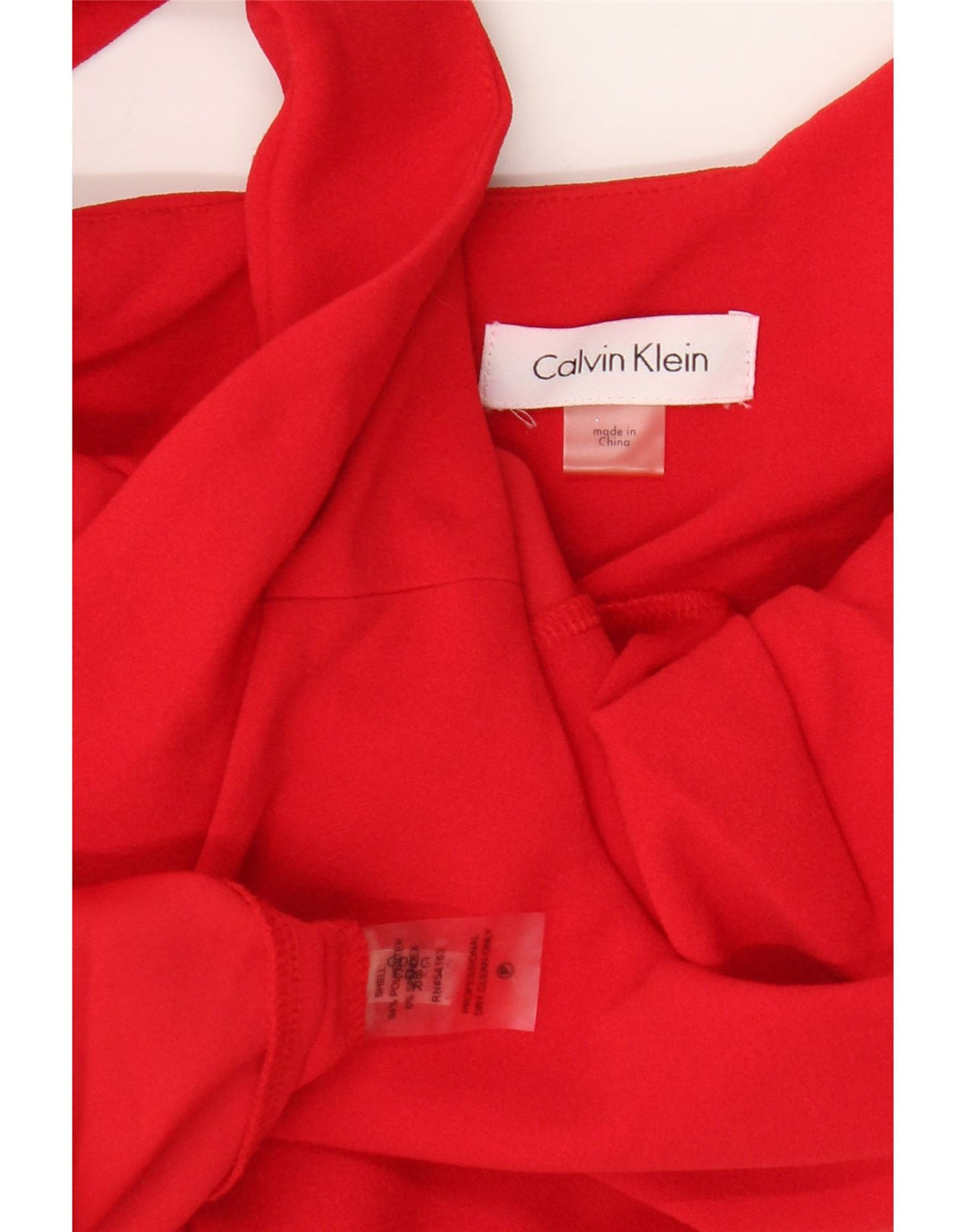 Abito tubino senza maniche da donna Calvin Klein UK 10 piccolo poliestere rosso