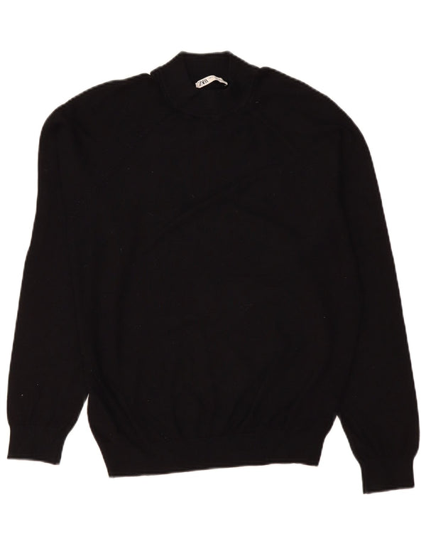 Maglione girocollo oversize da donna Zara UK 10 piccolo in viscosa nera