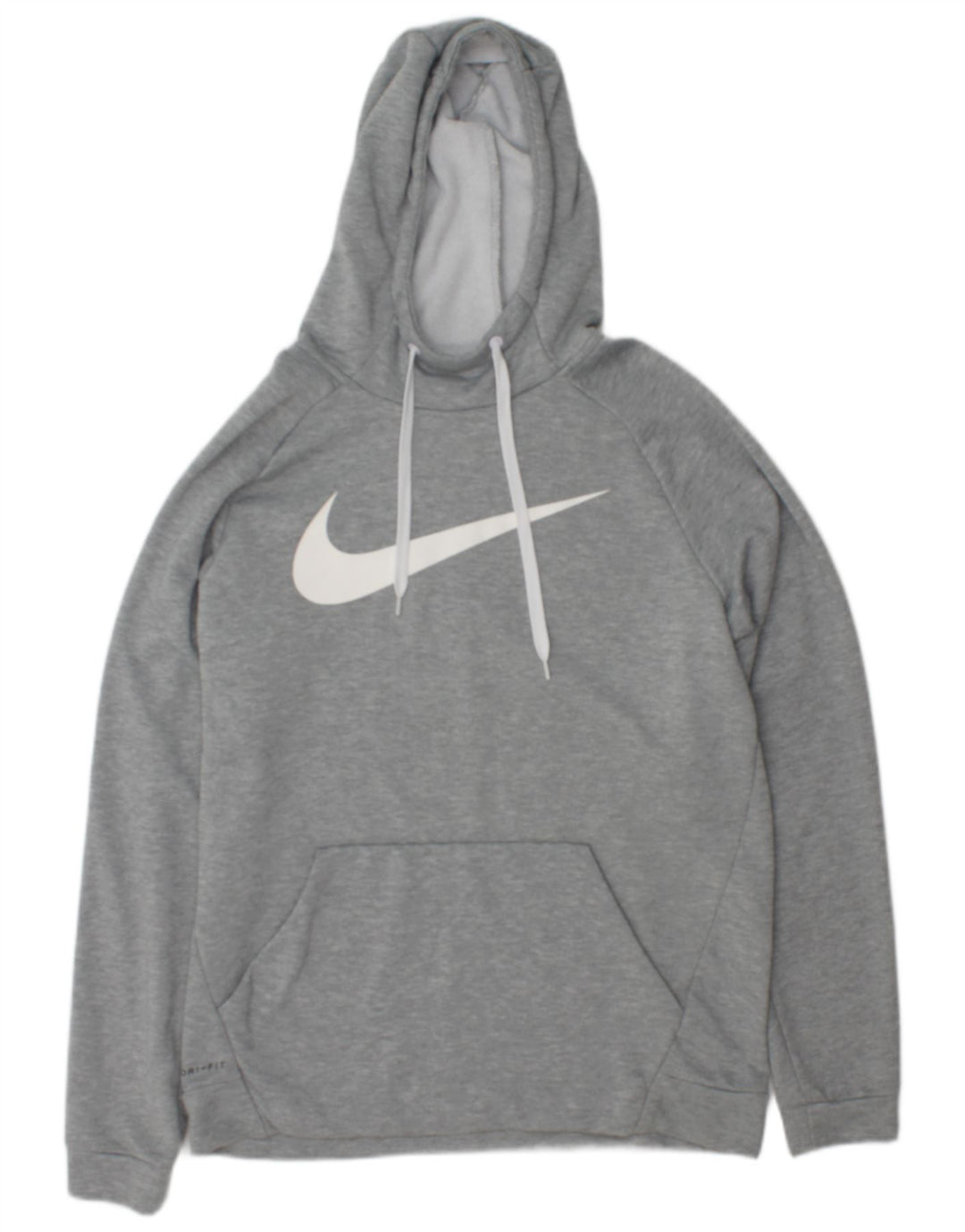 Felpa con cappuccio grafica Nike Dri Fit da uomo, grande, in poliestere chiazzato grigio