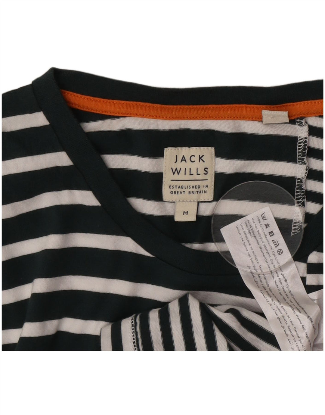 T-shirt da uomo Jack Wills Top in cotone a righe bianche medie