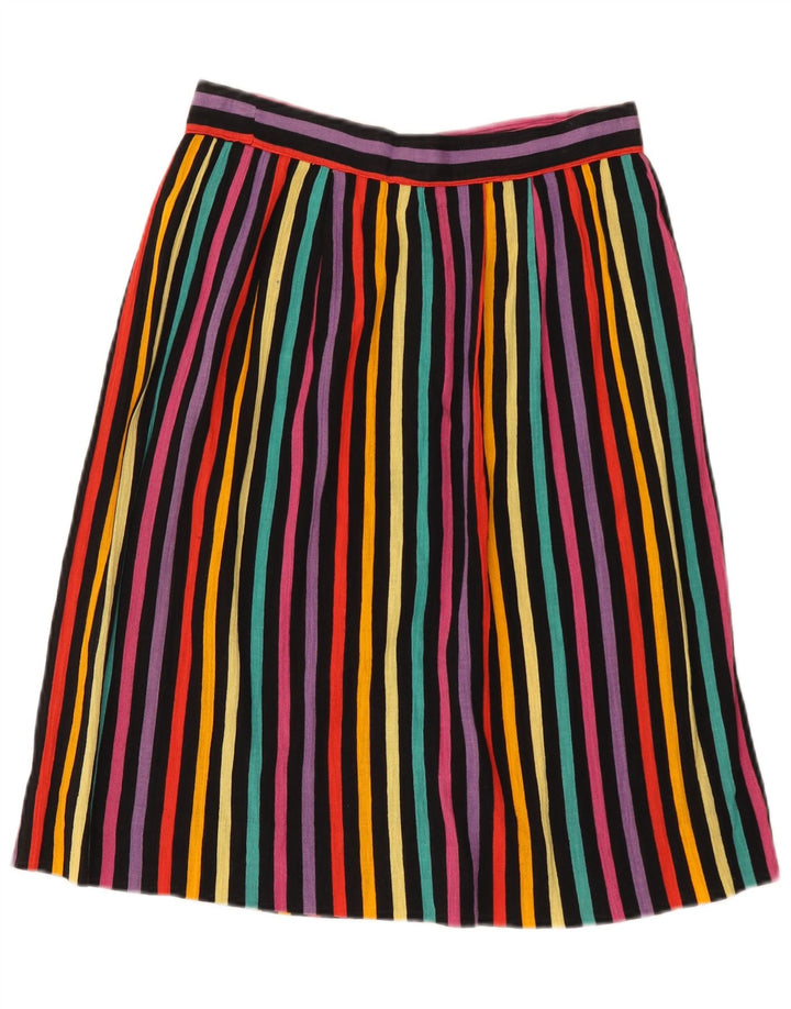 Gonna a trapezio da donna vintage W28 a righe multicolori medie