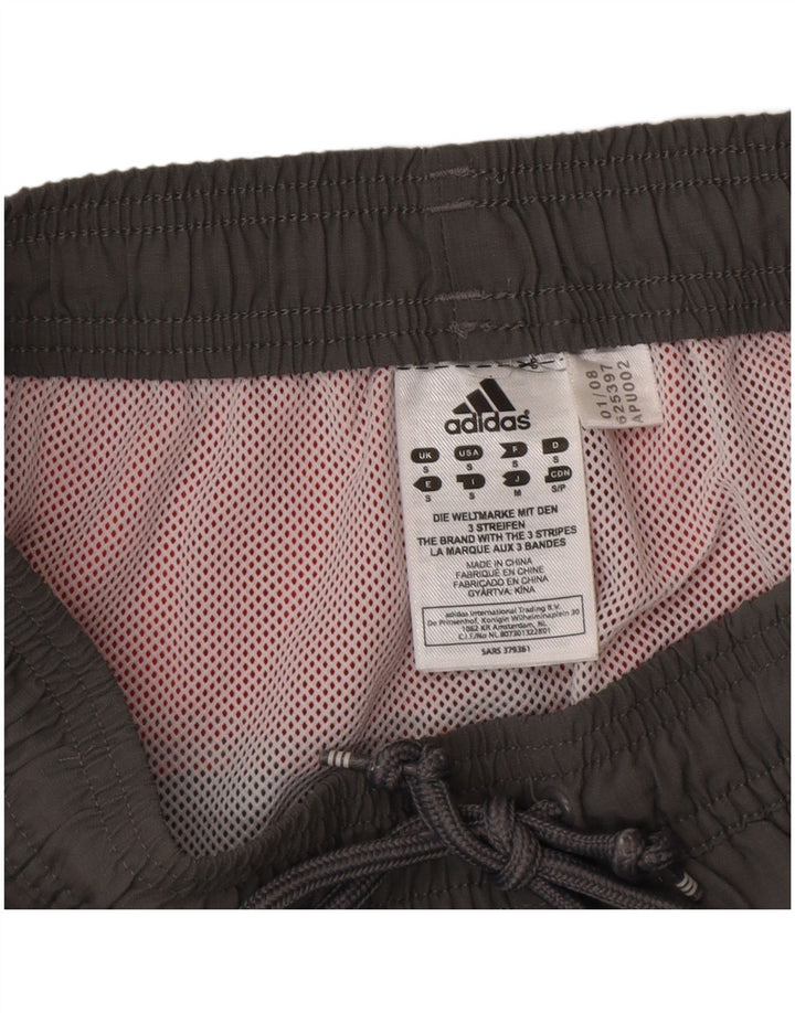 Pantaloncini da bagno Adidas da uomo piccoli in poliestere color block grigio