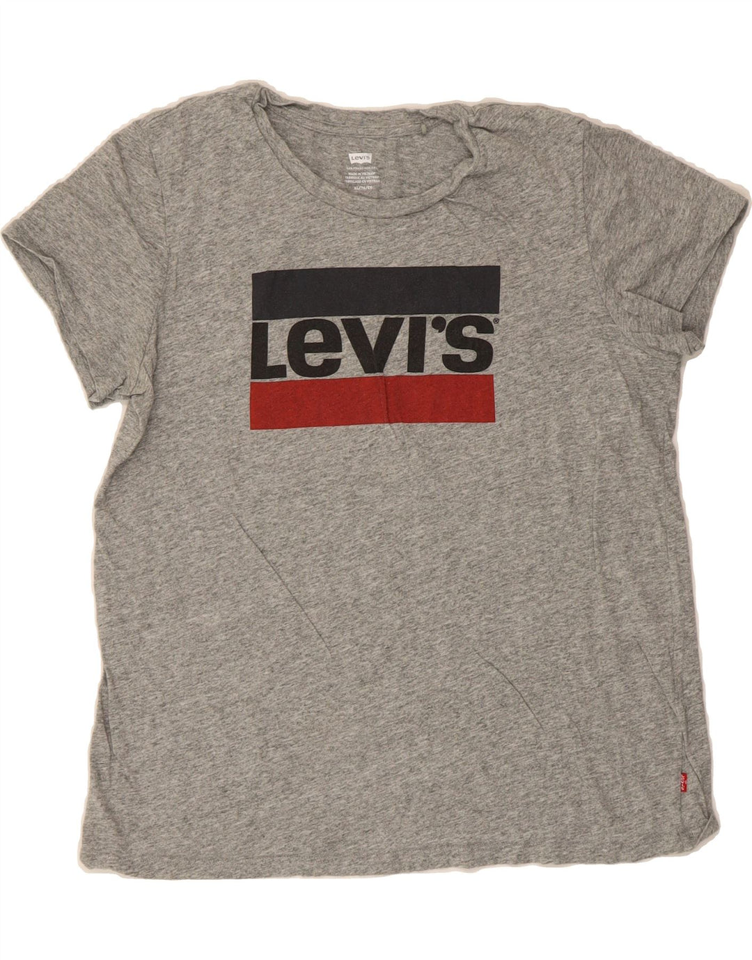 LEVI'S Womens Graphic T-Shirt Top UK 18 XL Grey Vintage Levi's and Second-Hand Levi's from Messina Hembry 