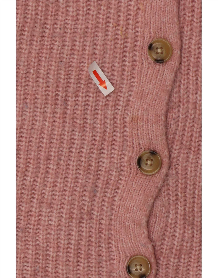 Maglione cardigan oversize da donna Marks & Spencer UK 10 piccolo acrilico rosa