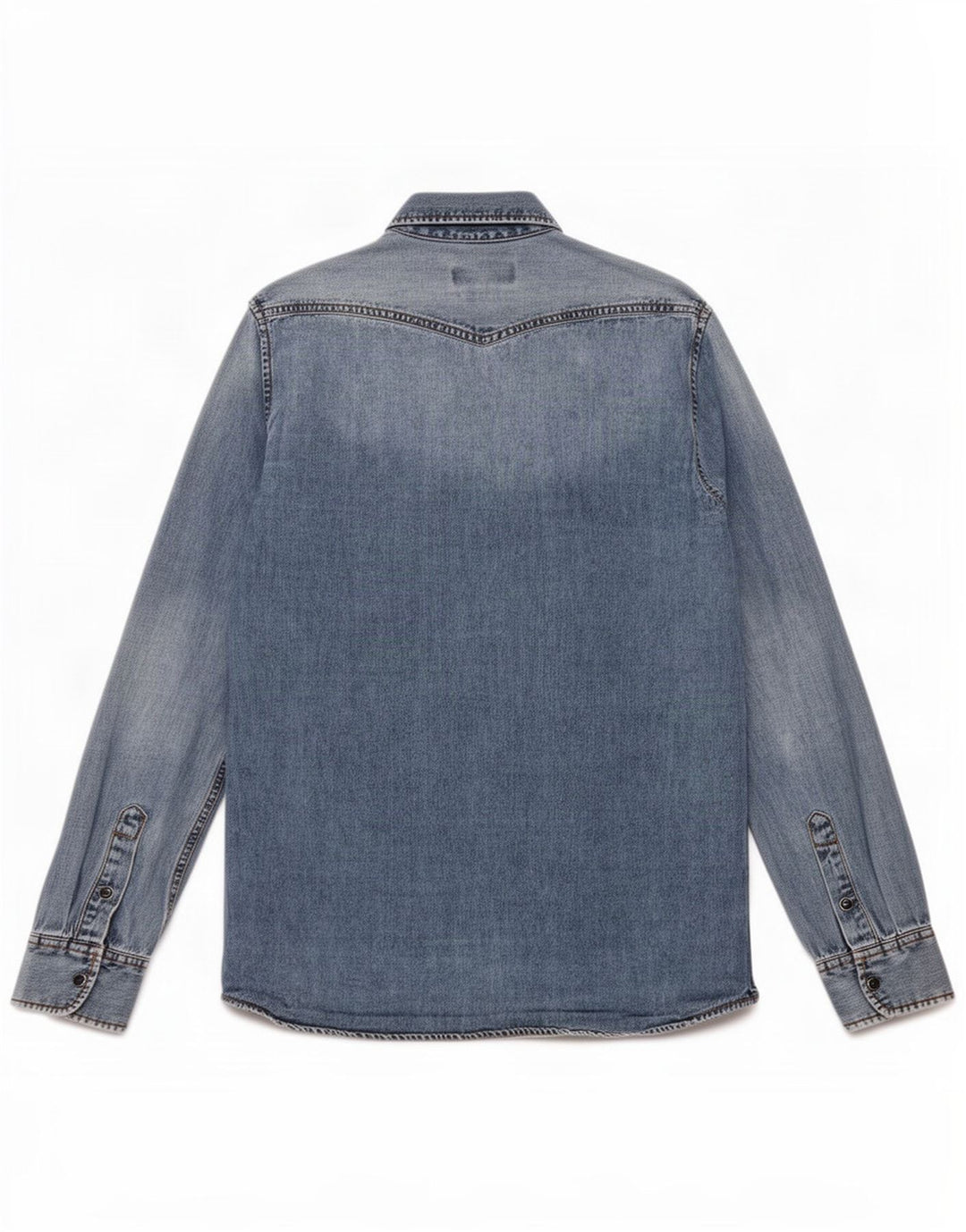 Camicia di jeans slim fit da uomo Mustang in cotone blu medio
