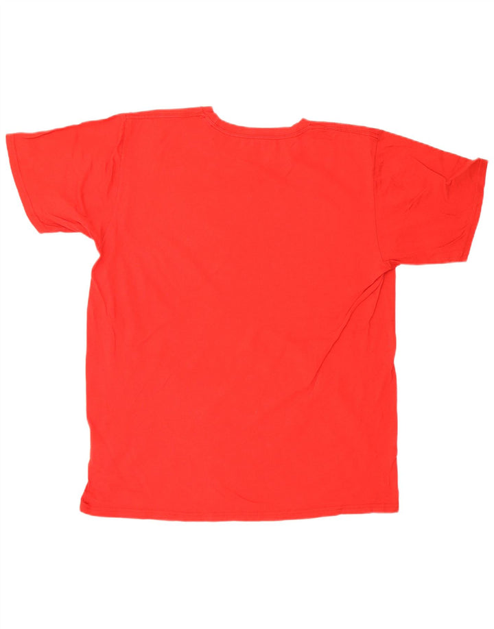 T-shirt grafica da uomo Adidas Top grande in cotone rosso