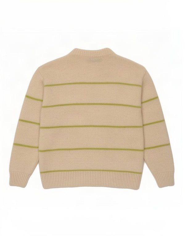 Zara Girls Turtle Neck Jumper Sweater 9-10 Years Off White Striped