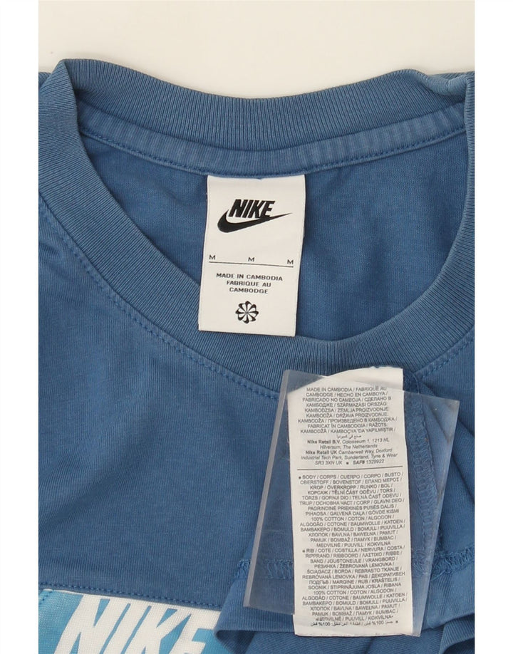 T-shirt grafica da uomo Nike Top in cotone blu medio