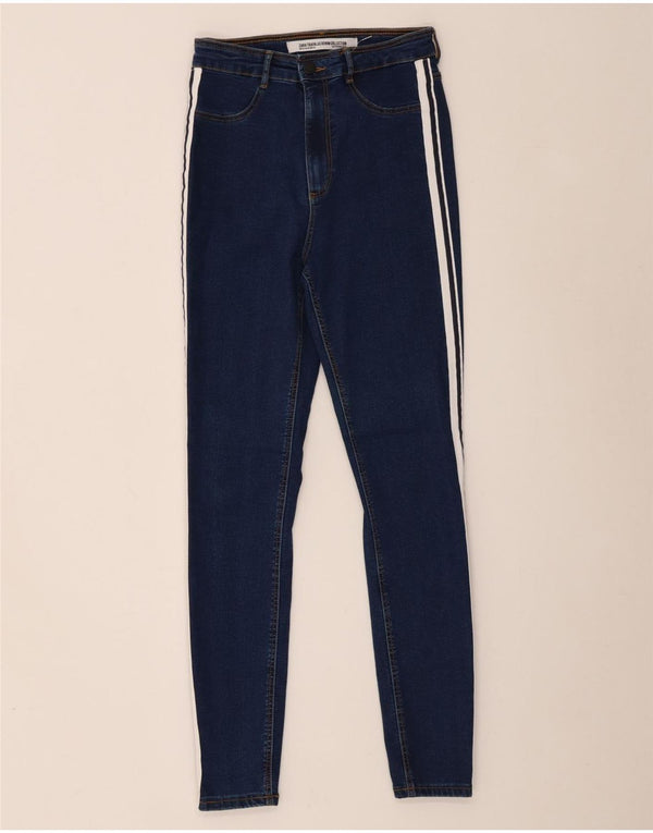 Jeans skinny Trafaluc da donna Zara EU 38 XS W28 L28 cotone a righe blu