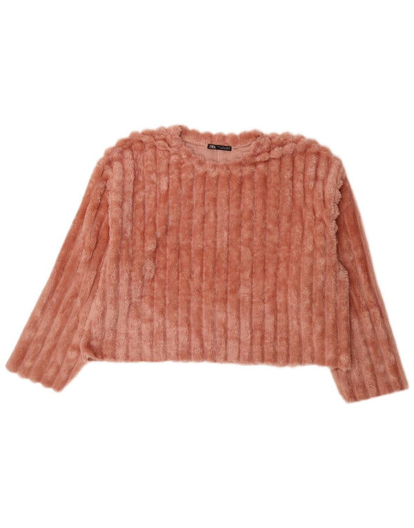 Maglione in pile da donna Zara vestibilità ampia UK 16 grande rosa