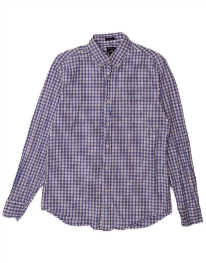 J. CREW Camicia da uomo dalla vestibilità classica in cotone a quadretti blu medio