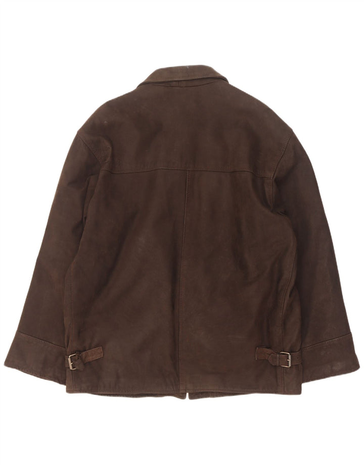 Giacca in pelle vintage da uomo UK 44 2XL Marrone