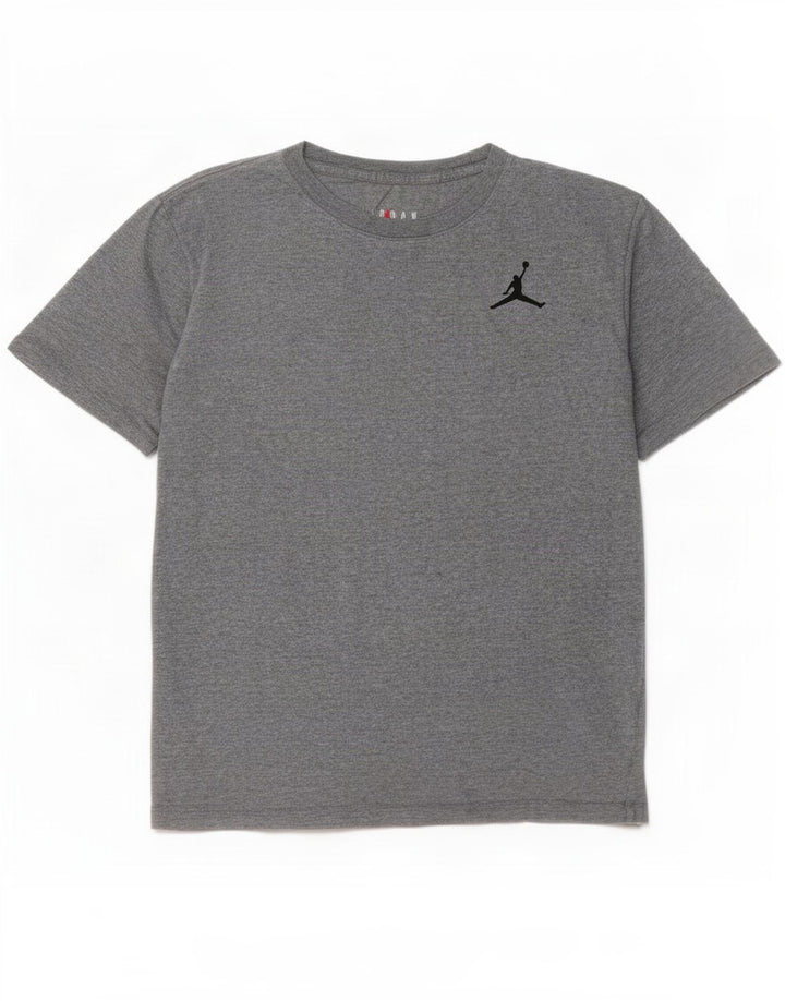 T-shirt Jordan da uomo grande in cotone grigio