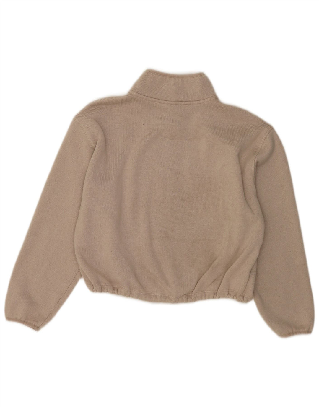 Dkny Donna Felpa Corta Oversize con Collo con Zip Maglione UK 14 Medio Bianco