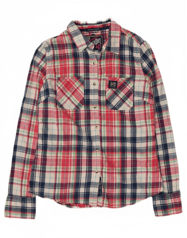Camicia da donna in flanella dal taglio classico Superdry UK 12 cotone multicolore medio