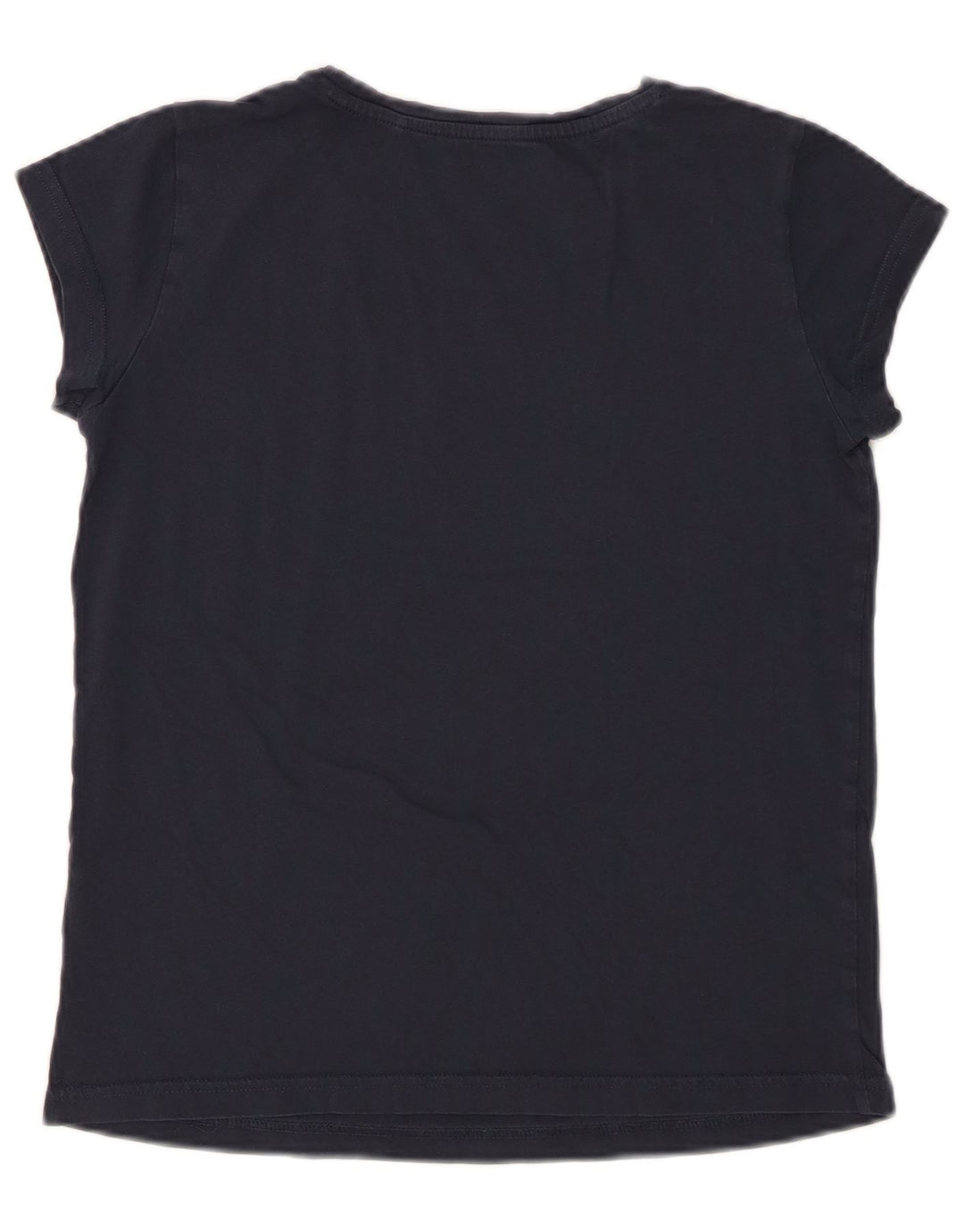 Mustang T-shirt grafica da donna Top UK 10 piccola in cotone blu navy