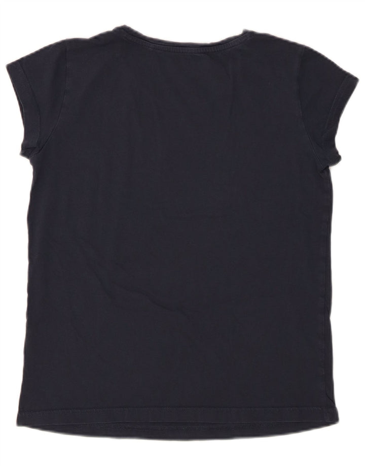 Mustang T-shirt grafica da donna Top UK 10 piccola in cotone blu navy