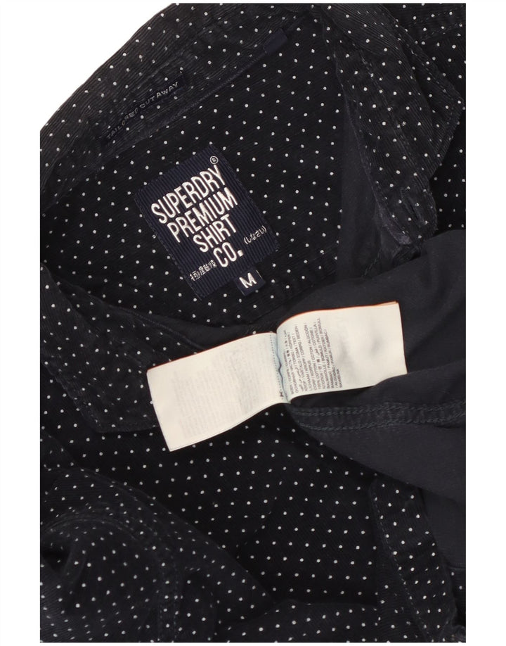Camicia da uomo in velluto a coste Superdry, cotone maculato blu navy medio