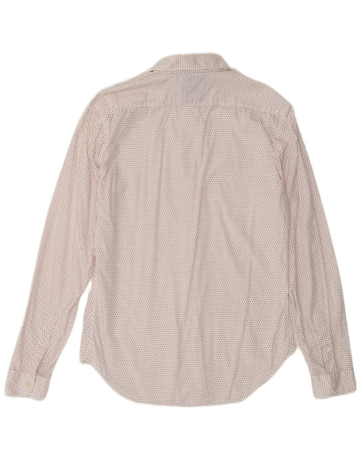 ZARA Mens Slim Fit Shirt Medium White Spotted Cotton