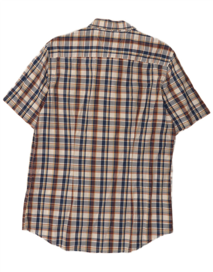 Camicia slim fit a maniche corte da uomo Tommy Hilfiger grande motivo a quadri multicolore