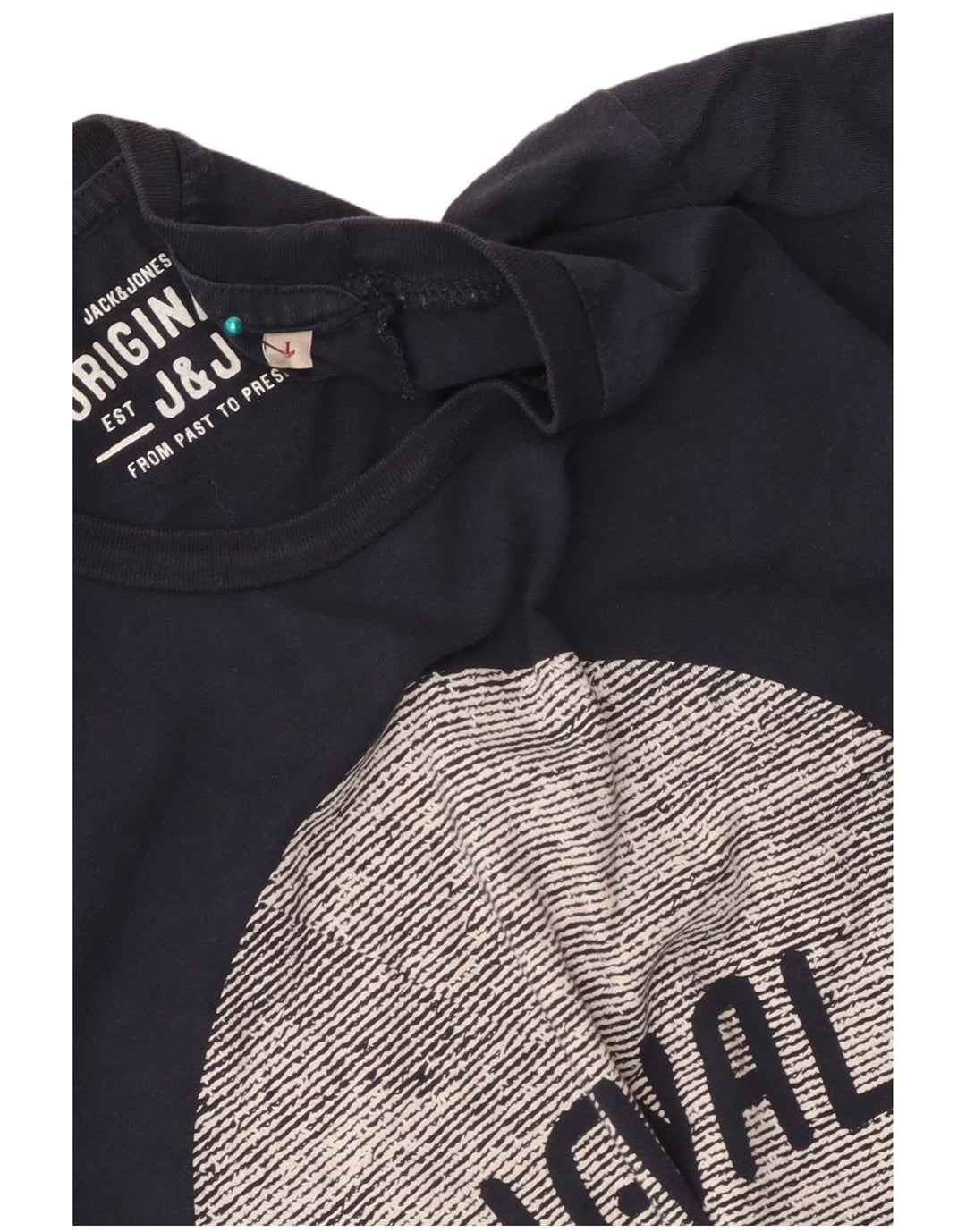 T-shirt grafica da uomo Jack & Jones Top grande blu navy