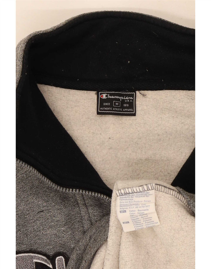 Felpa Champion da uomo con grafica con zip e collo, maglione, colore grigio medio