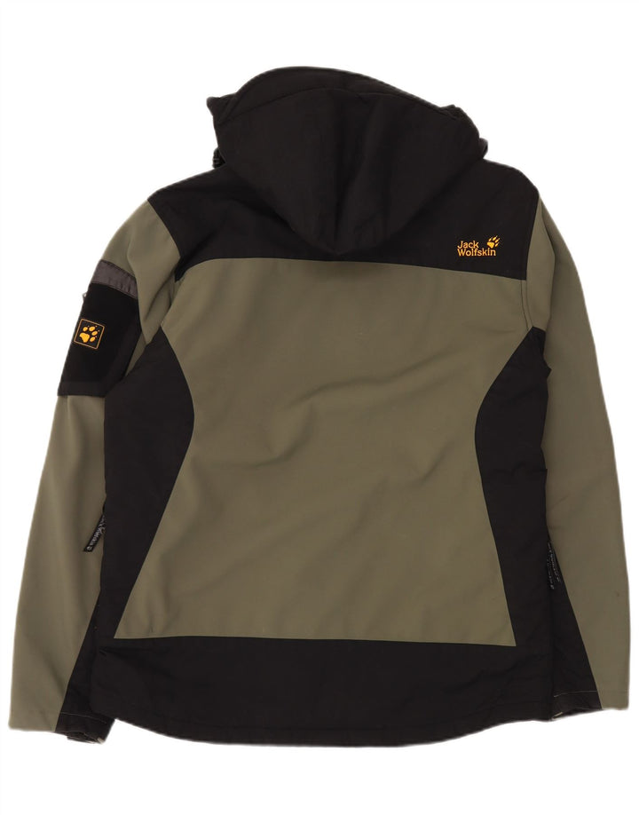 JACK WOLFSKIN Giacca a vento da uomo UK 36/38 Colorblock medio kaki