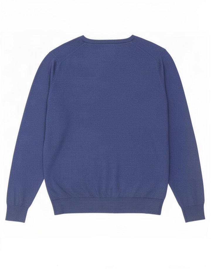 Maglione da uomo con scollo a V Marks & Spencer in cotone blu navy medio