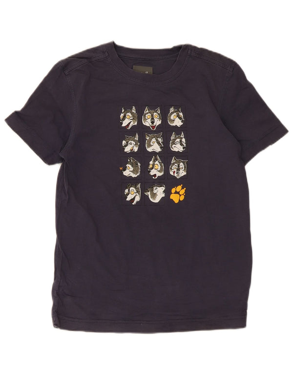 T-shirt grafica da ragazzo Jack Wolfskin Top 11-12 anni in cotone blu navy