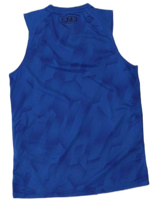 Canottiera Under Armour da uomo Heat Gear Top in poliestere geometrico blu medio